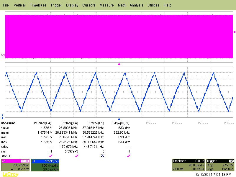 CDCE913 CDCEL913 fOUT = 27 MHz, VCO Frequency > 175 MHz, SSC (1%, Center)