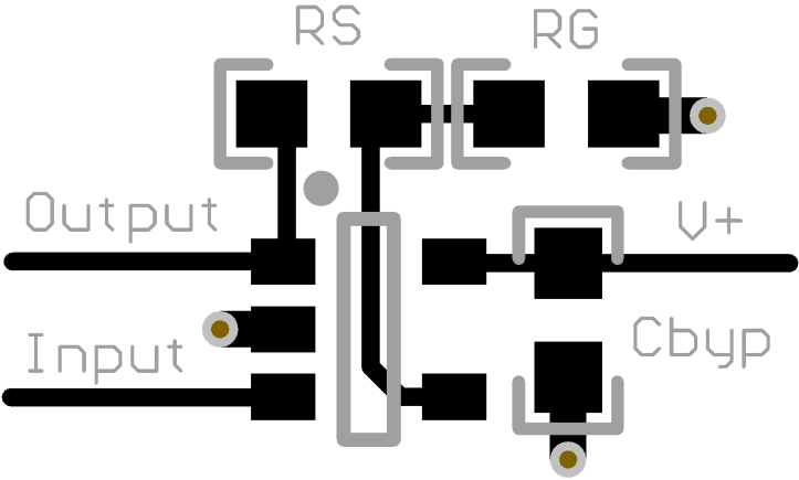 LPV521 Noninverting Layout Example