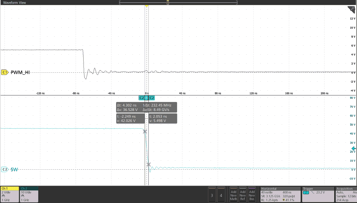 LMG3100R017 SW
                        node Falling Behavior in a buck configuration