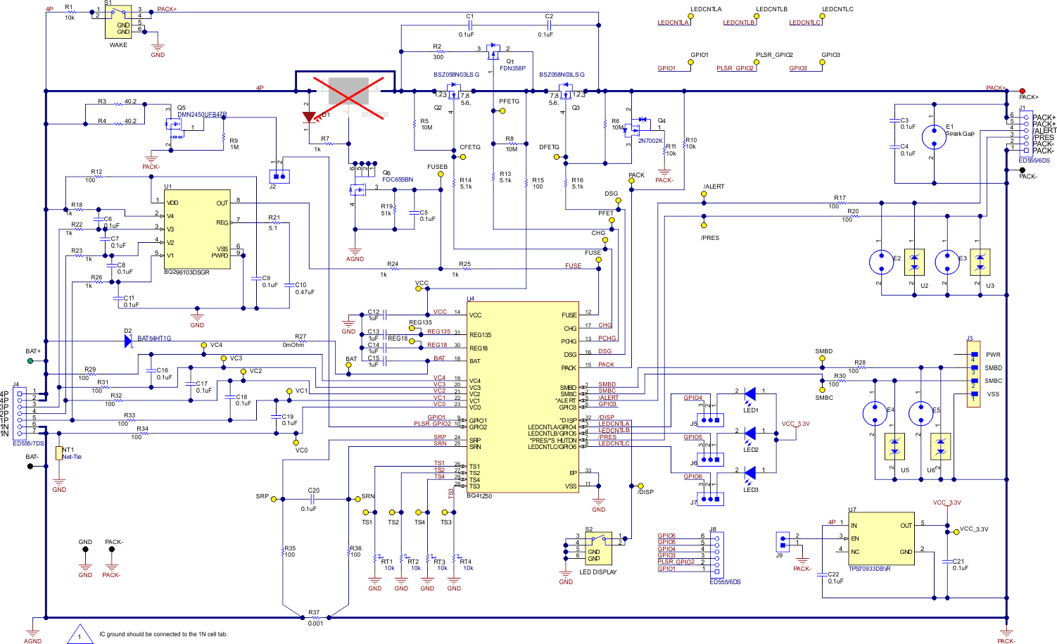 BQ41Z50 Application Schematic