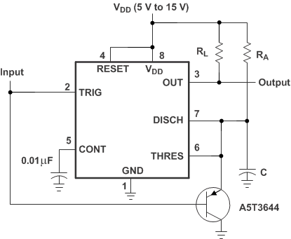 TLC555-Q1 ミッシング パルス検出器回路