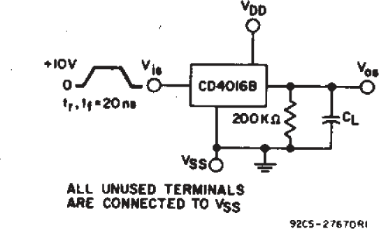 CD4016B Propagation Delay Time
                        Signal Input (vIS) To Signal Output (vOS)