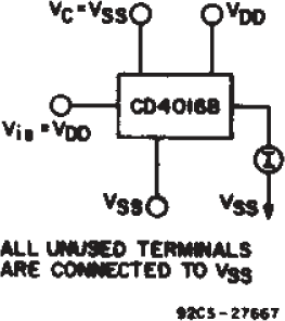 CD4016B Off-state Switch Input or
                        Output Leakage Current Test Circuit.