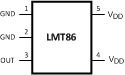LMT86 5 ピン SOT (SC70)DCK パッケージ(上面図)