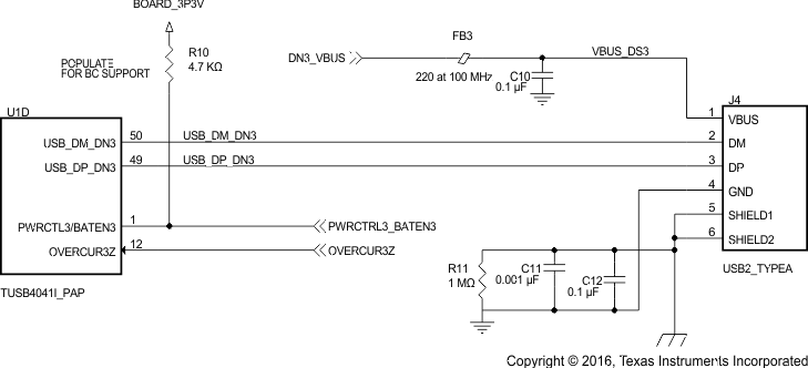 TUSB4041I-Q1 Downstream Port 3 Implementation