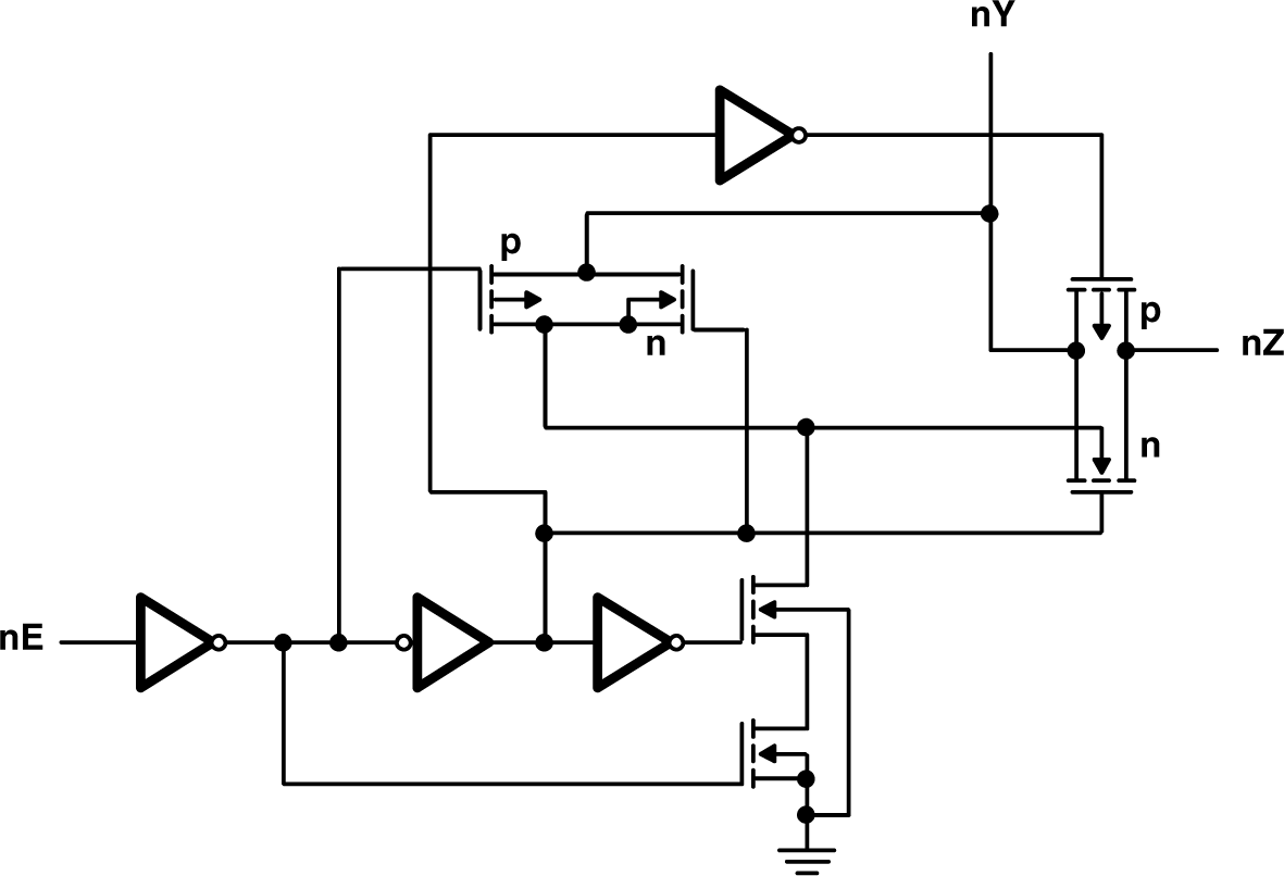 CD74HCT4066-Q1 論理図 (正論理)