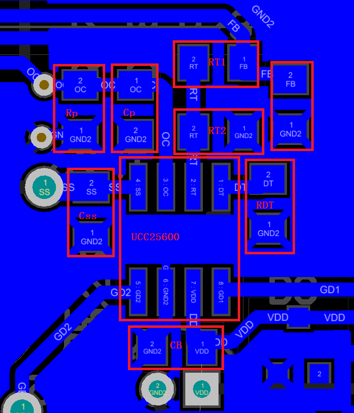 UCC25600 基板レイアウト例