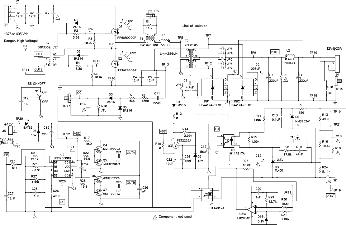 UCC25600 代表的なアプリケーション回路図