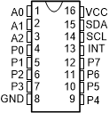 PCF8574 DW or N Package, 20 Pins,
                        Top View