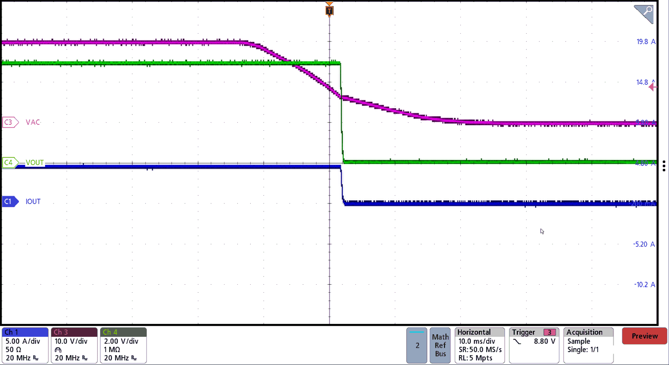 BQ25758A VAC
                        Unplug Power Down with 5-A Load