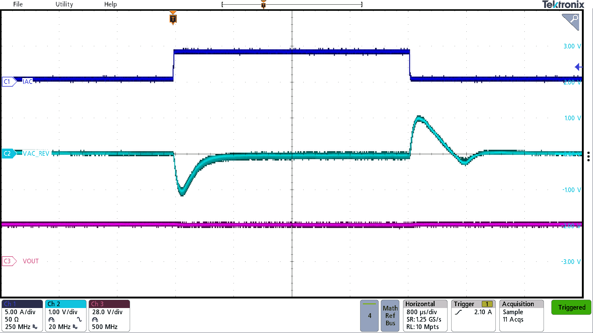 BQ25758A Reverse Mode Boost Transient Reponse