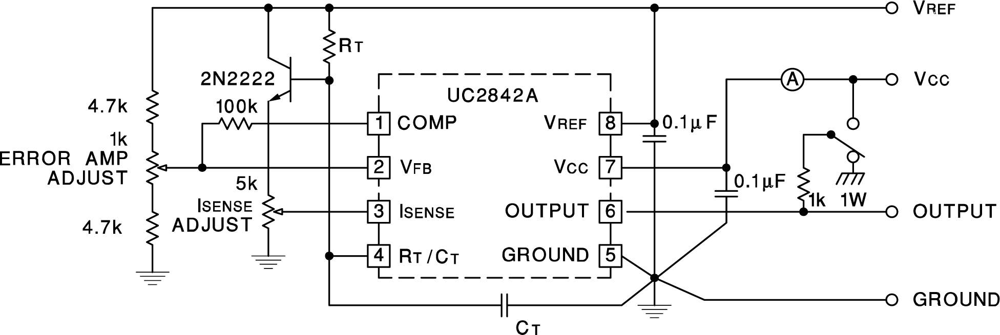 UC2842AQ UC2843AQ UC2844AQ UC2845AQ 開ループの実験室用テスト装置