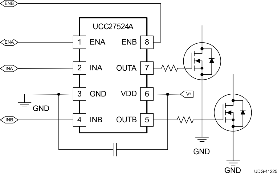 UCC27524A UCC27524A Typical Application
                    Diagram