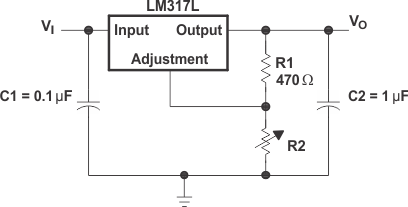 LM317L Typical Application Schematic