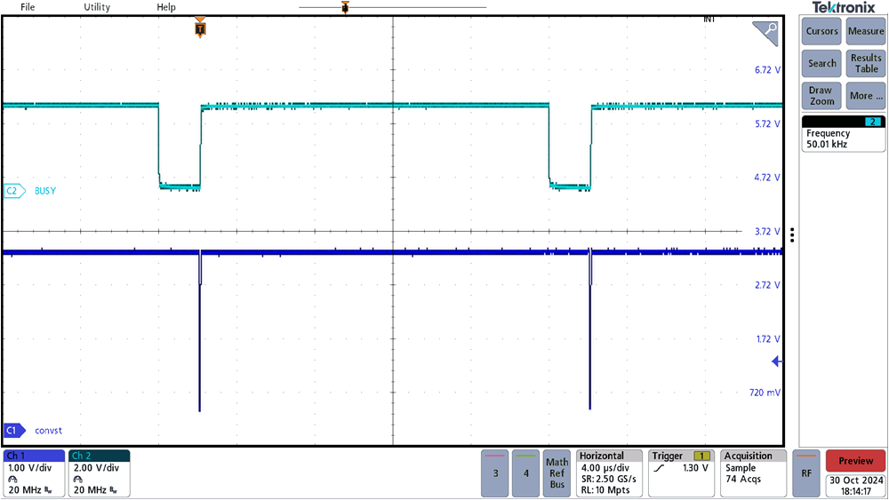 TIDA-010090 ADS8588S の CONVST および BUSY 信号