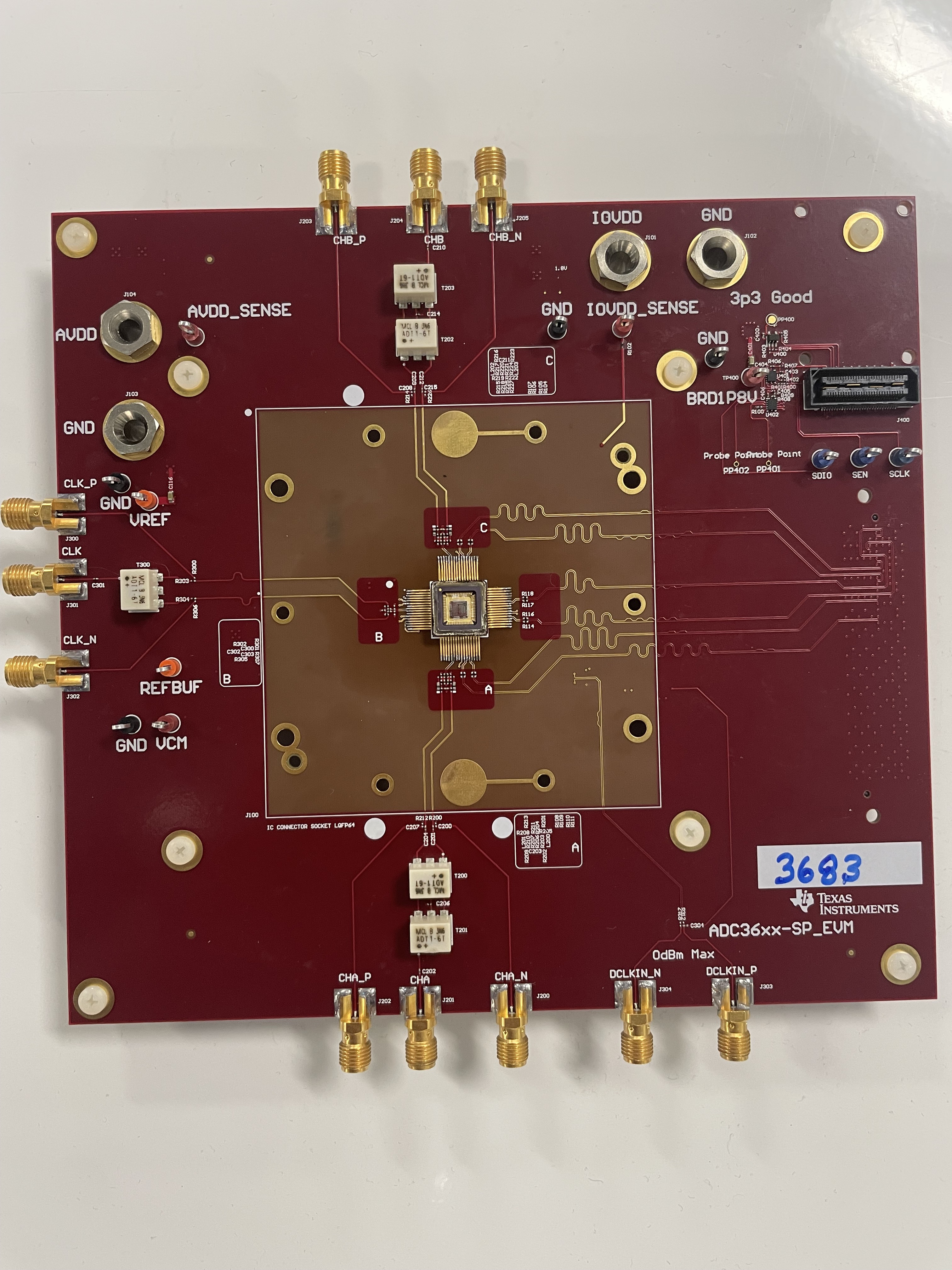 ADC3683-SP ADC3683-SP Board (Top
                    View)