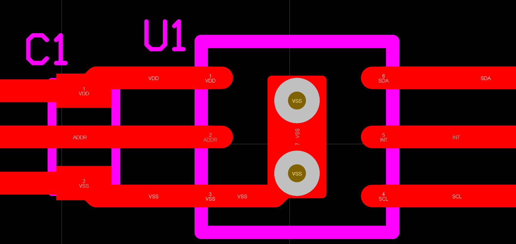 OPT4003-Q1 Layout Example for DNP Package