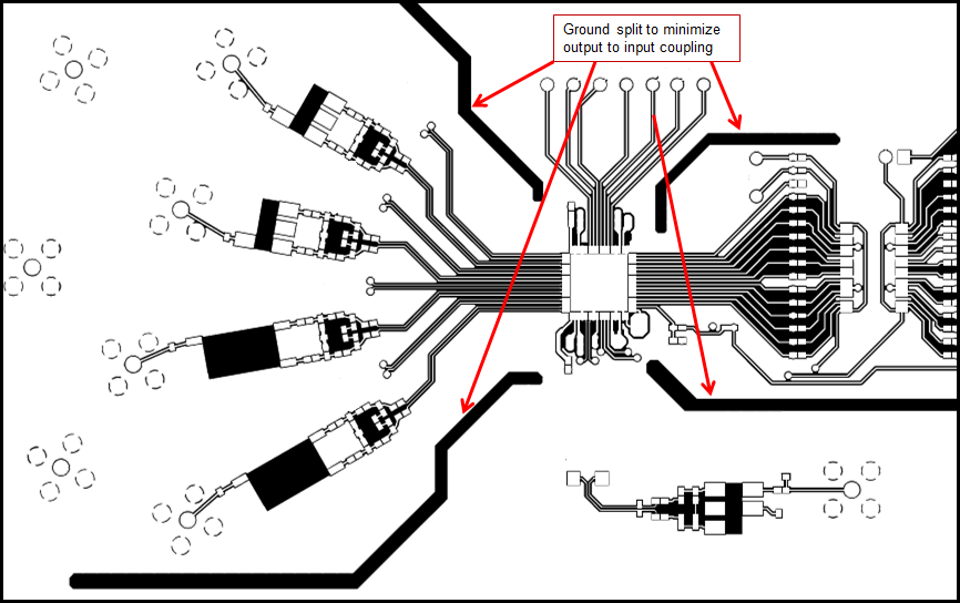 AFE5401-EP Layout Diagram: Ground Split