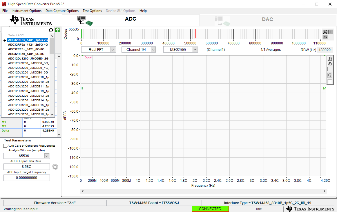 ADC32RF55EVM, TRF1305EVM ADC32RF5x_1481_1p5G-2G
                            INI file