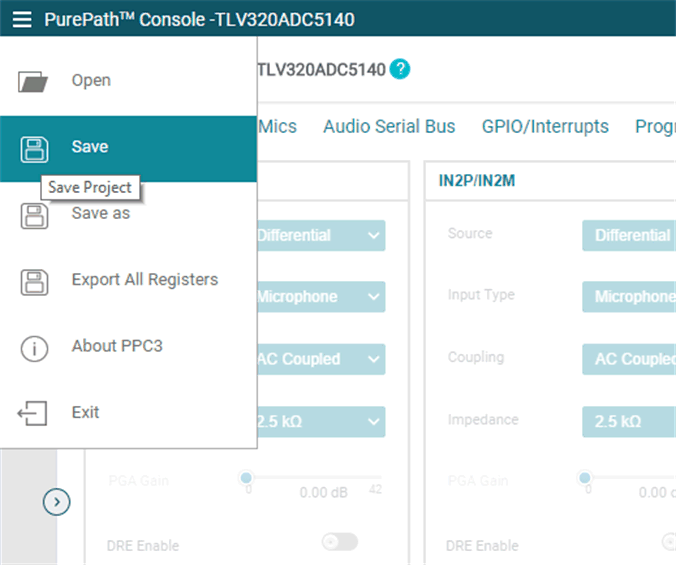 TAA3020 Saving a Configuration in
                    PPC3