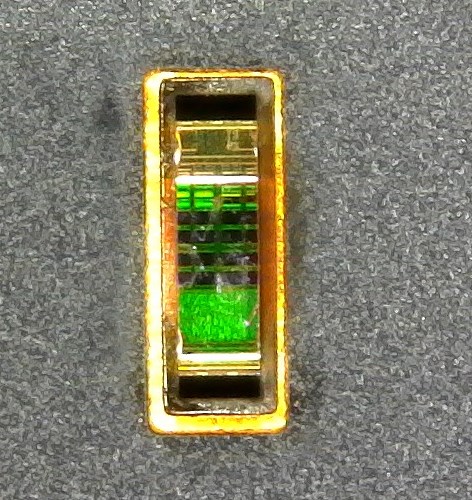  Image of FPCB With OPT4001YMN-Q1 Mounted, Receiving Light Through the Cutout with a Rectangular Shape