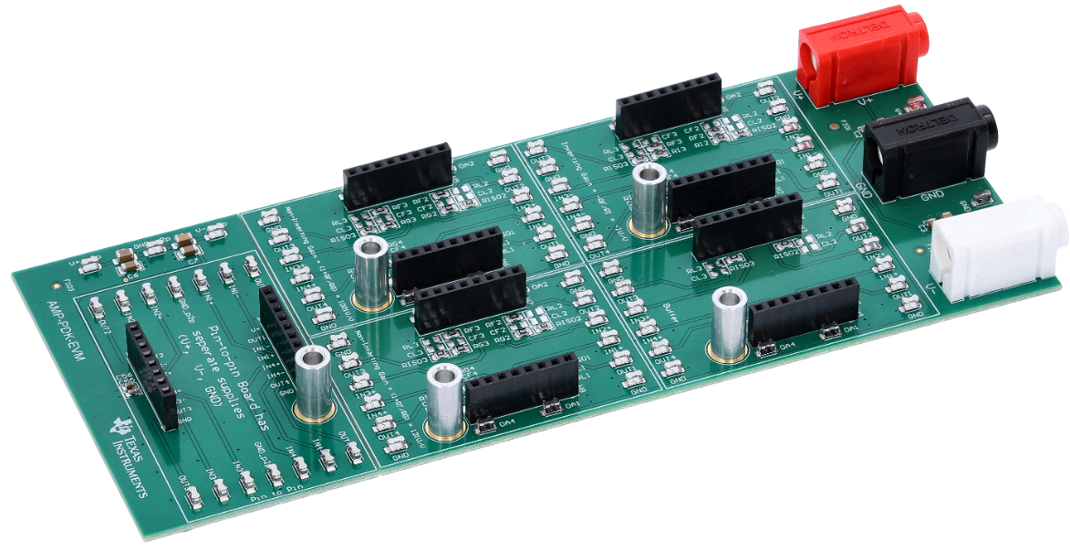 OPA4H199-SP AMP-PDK-EVM Evaluation Module
                    Used for OPA4H199-SP SEE Testing Top View