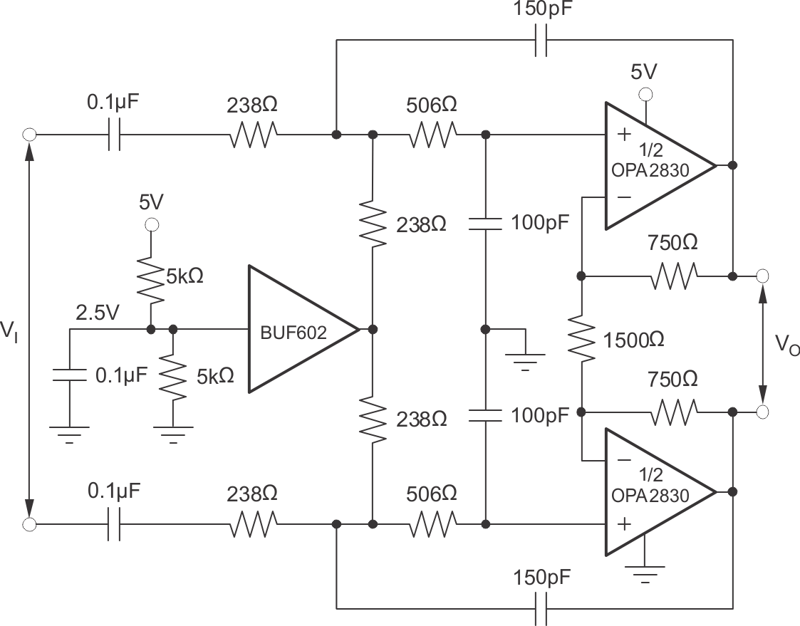 OPA2830 DC-Coupled, 3V ADC Driver