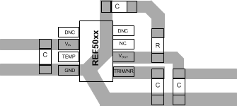 REF5010 REF5020 REF5025 REF5030 REF5040 REF5045 REF5050 Layout Example for REF50xxI, REF50xxAI