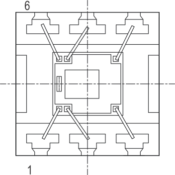 OPT3001-Q1 Package Orientation Visual Reference of Pin 1 (Top View)