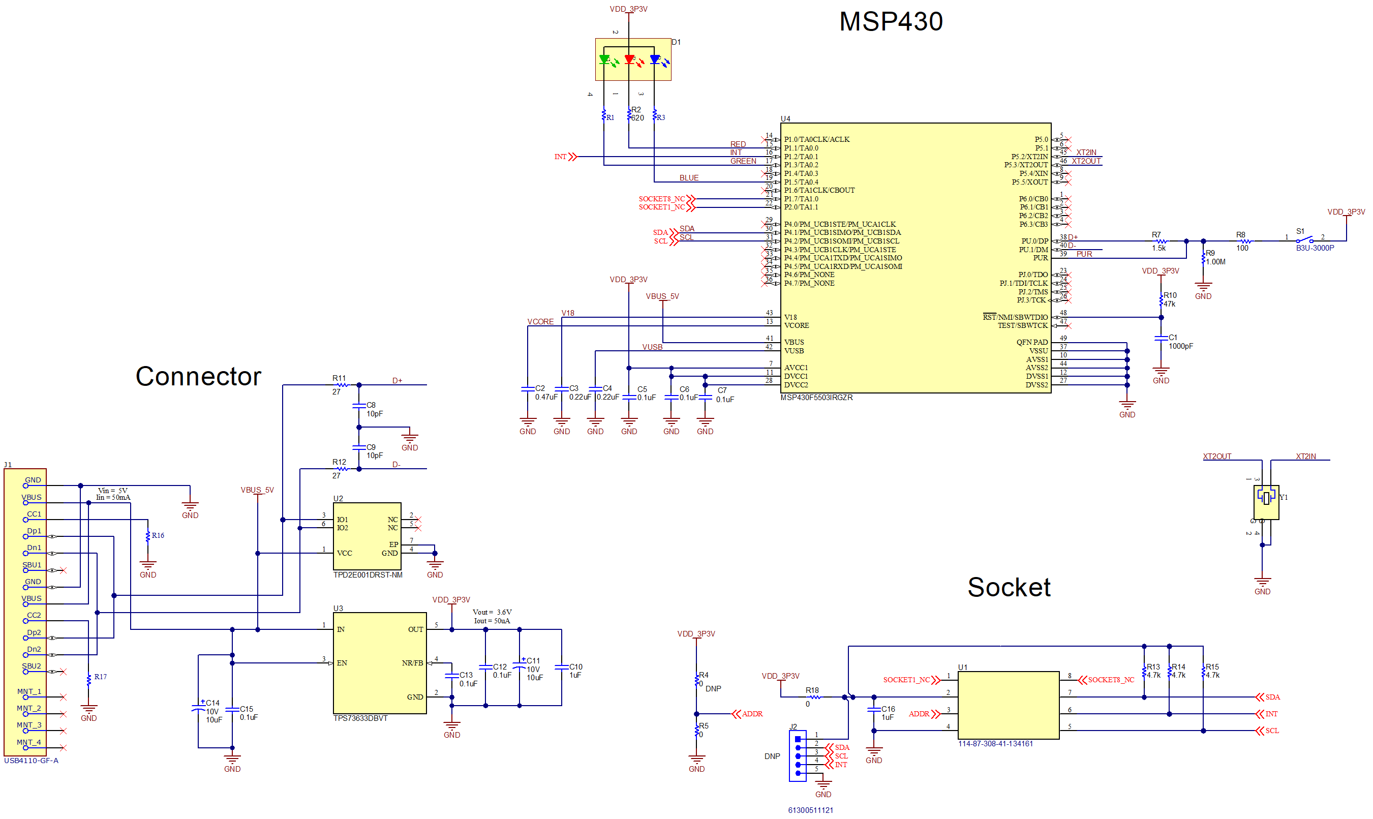 OPT3005DTSEVM OPT3005EVM OPT4001DTSEVM OPT4048DTSEVM OPTMB EVM Board Schematic