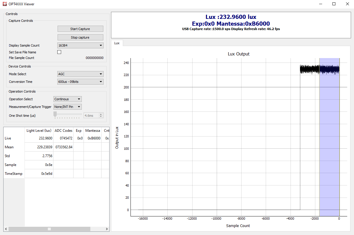 OPTEVM GUI Capture Running (single
                    channel)