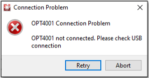 OPTEVM Hardware Error Message