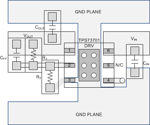 TPS737 Layout
                    Example