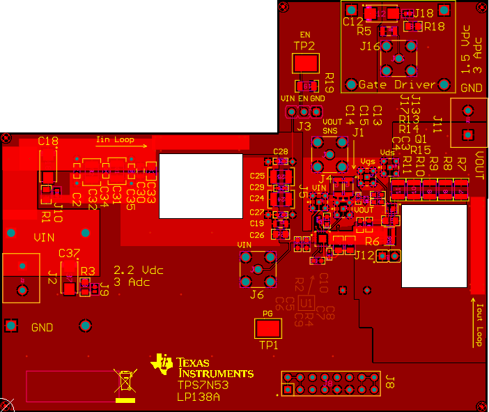 TPS7N53EVM-138 Top
                        Assembly Layer and Silkscreen