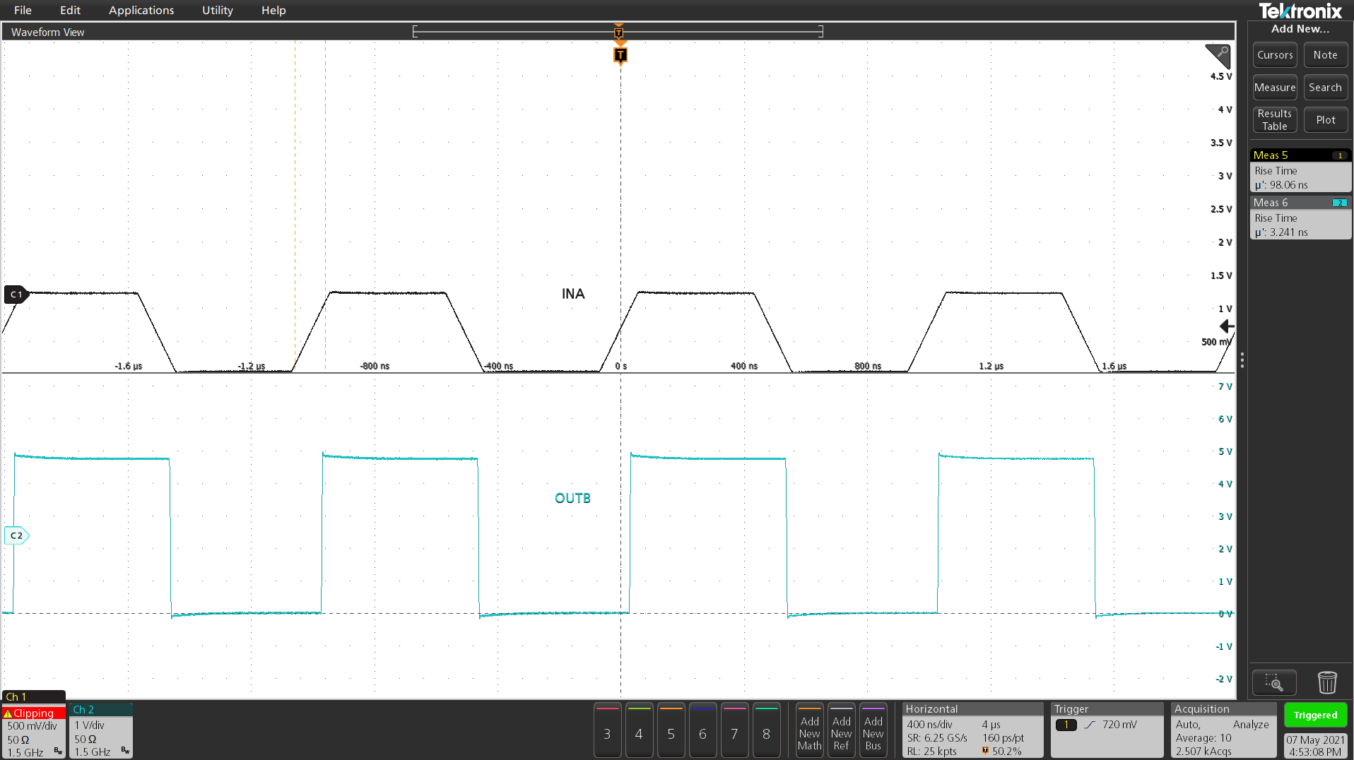 TXU0101 Up
                    Translation at 1MHz (1.2V to 5V) 