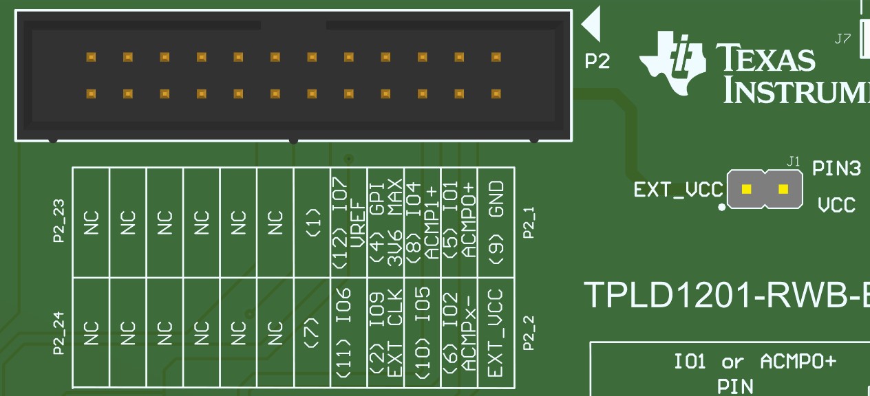 TPLD1201 P2 and J1 Headers