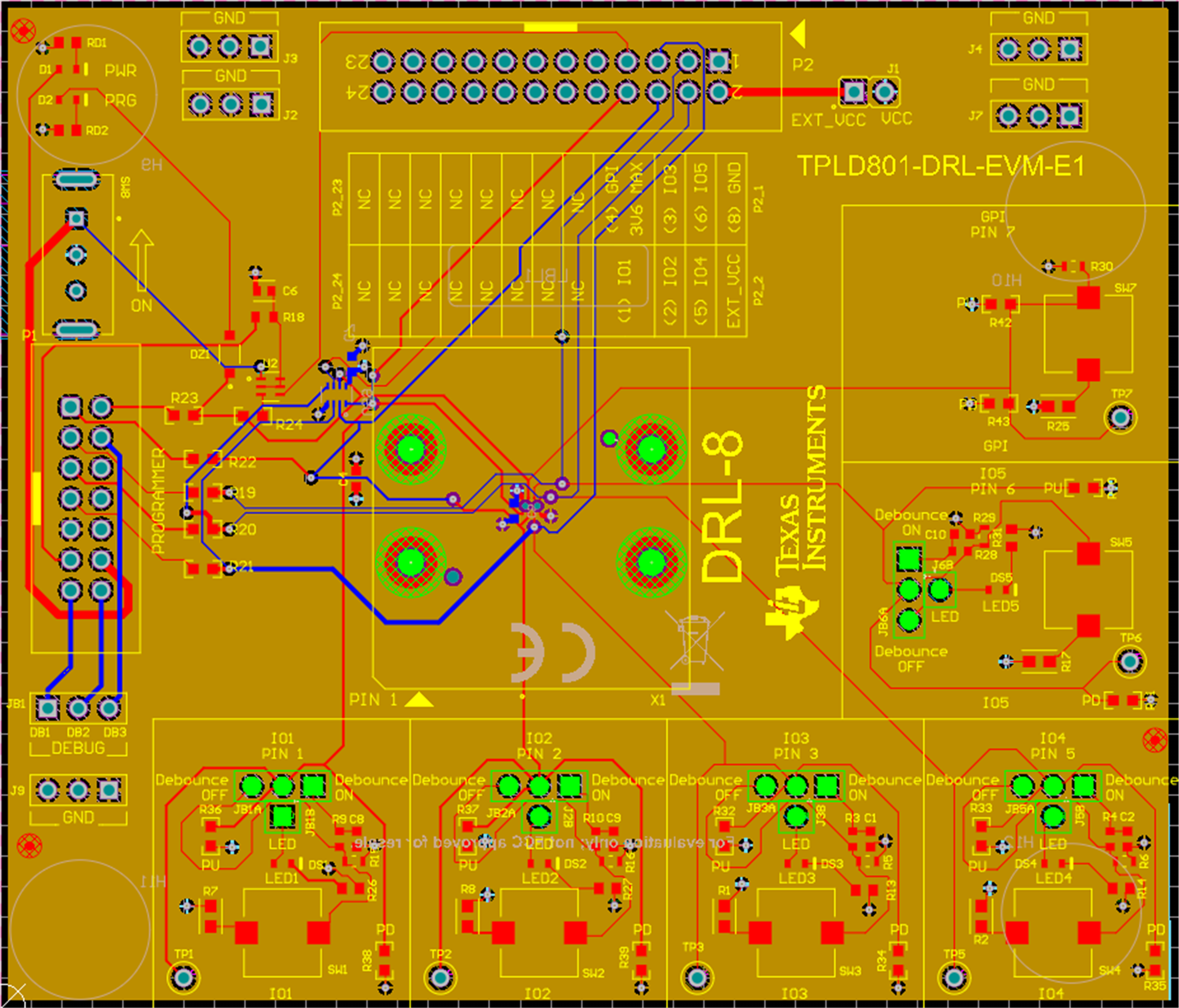 TPLD801-DRL-EVM TPLD801-DRL-EVM Layout