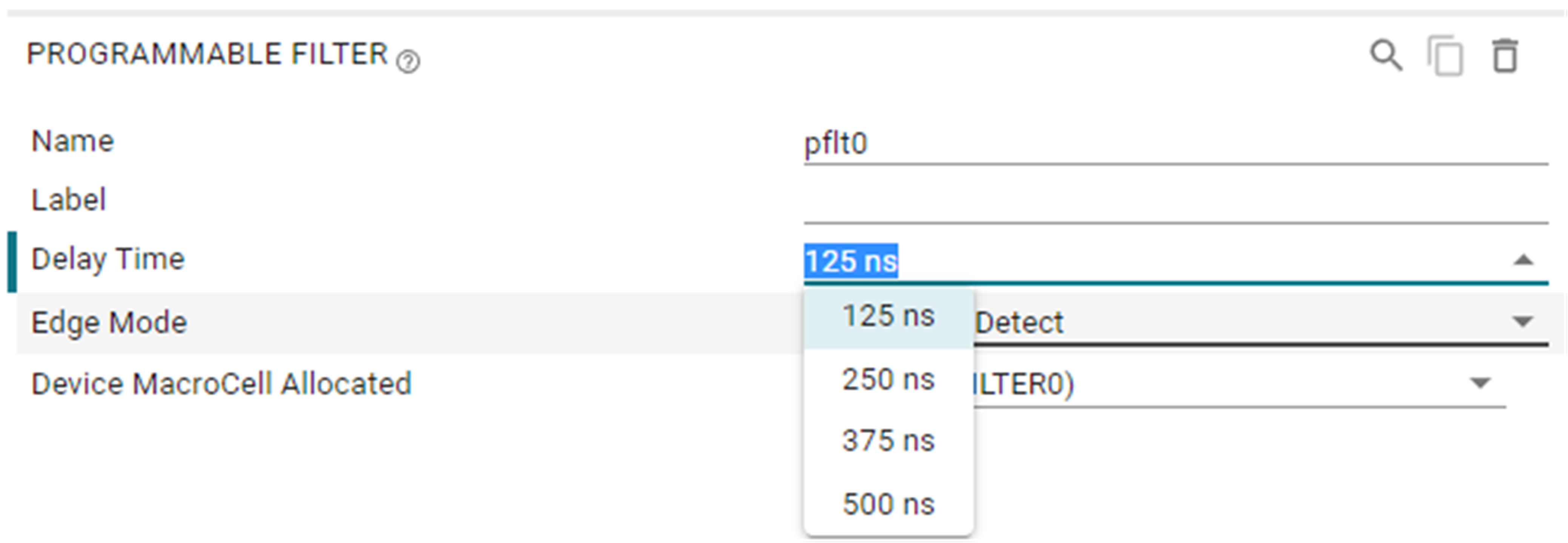  Programmable Filter Delay Times