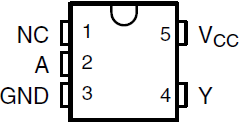 SN74AHCT1G04-Q1 DBV Package, 5-Pin SOT-23; DCK
            Package (Top View)