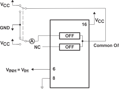 SN74HC4851-Q1 Maximum Off-Channel Leakage Current, Any One Channel, Test Setup