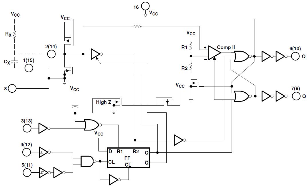 CD74HC4538-Q1 Logic
                    Diagram (Positive Logic)