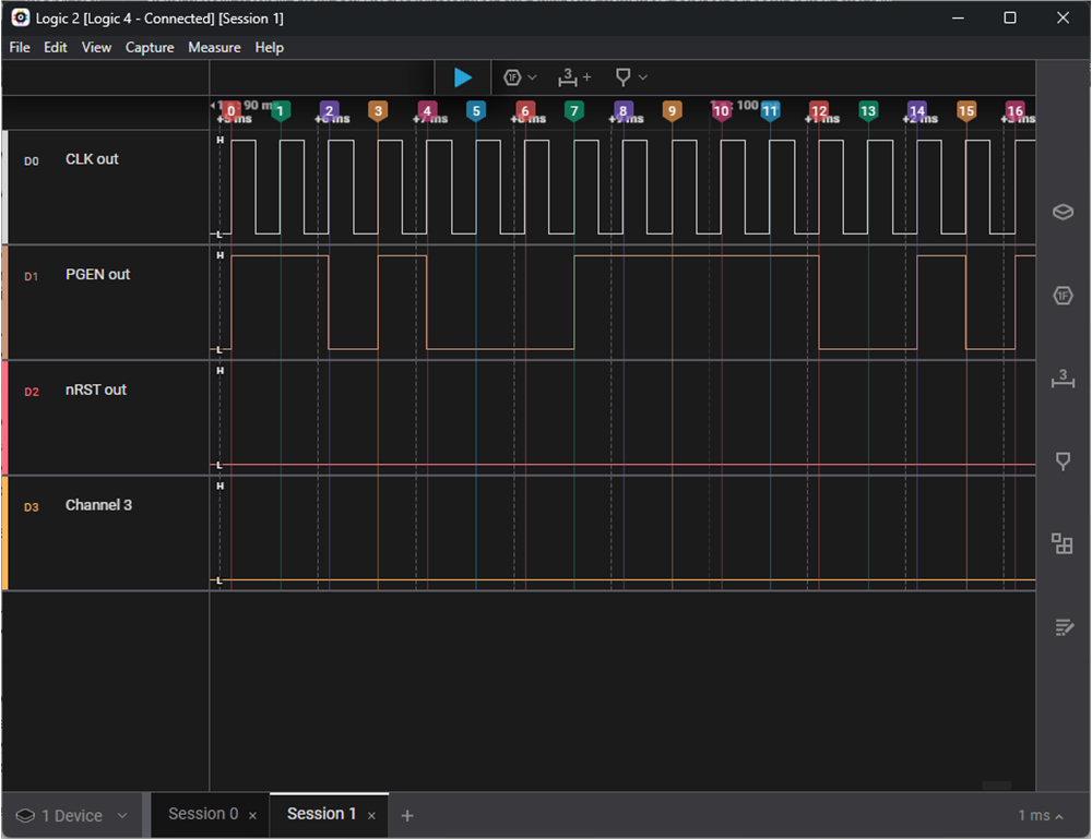  Logic Analyzer Capture of Pattern Generator Output