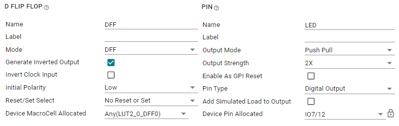 TPLD1201, TPLD1202 DFF and Pin
                    Configurations