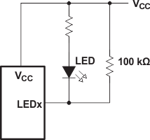 PCF8574 High-Value Resistor in Parallel With LED