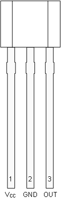 DRV5056-Q1 Pin Diagram (TO-92 Package)