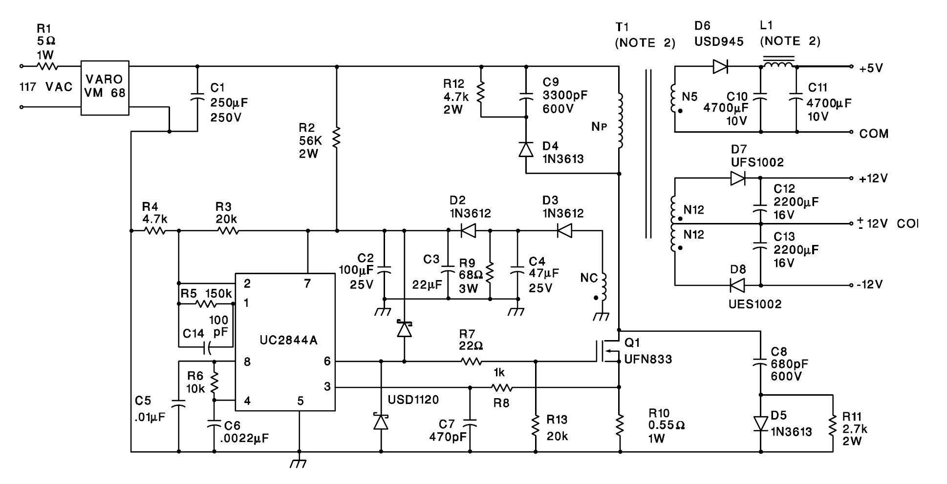 UC2842AQ UC2843AQ UC2844AQ UC2845AQ Off-Line Flyback
                    Regulator