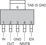 TPS732-Q1 DCQ Package,6-Pin SOT-223(Top View)