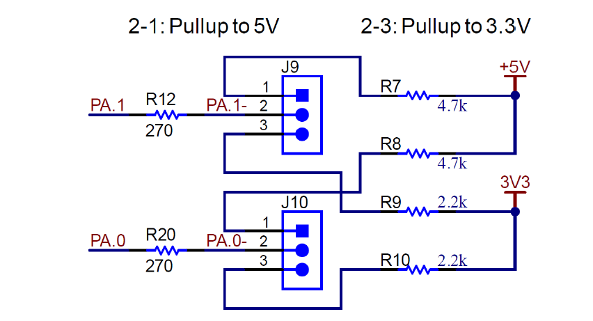  3.3V Pullup for SDA and SCL on
                MSPM0L1306
