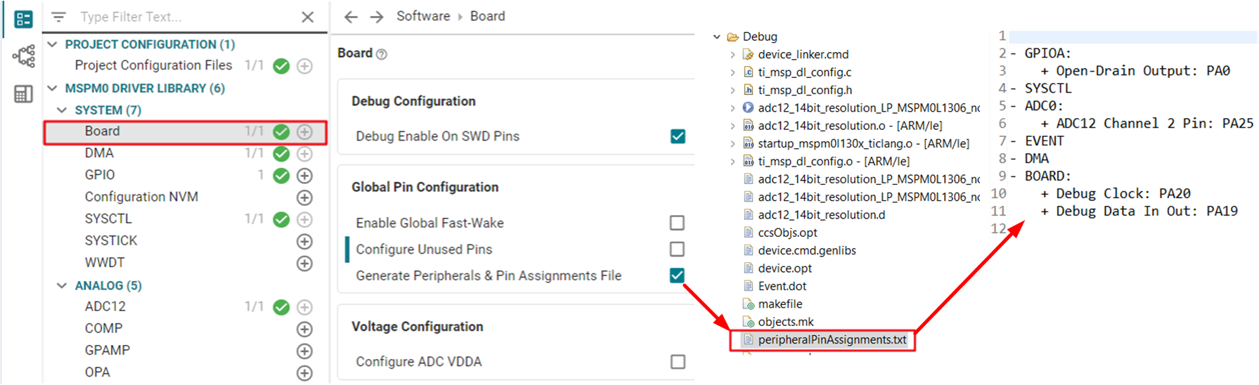  Generate Peripherals and Pin
                    Assignments File