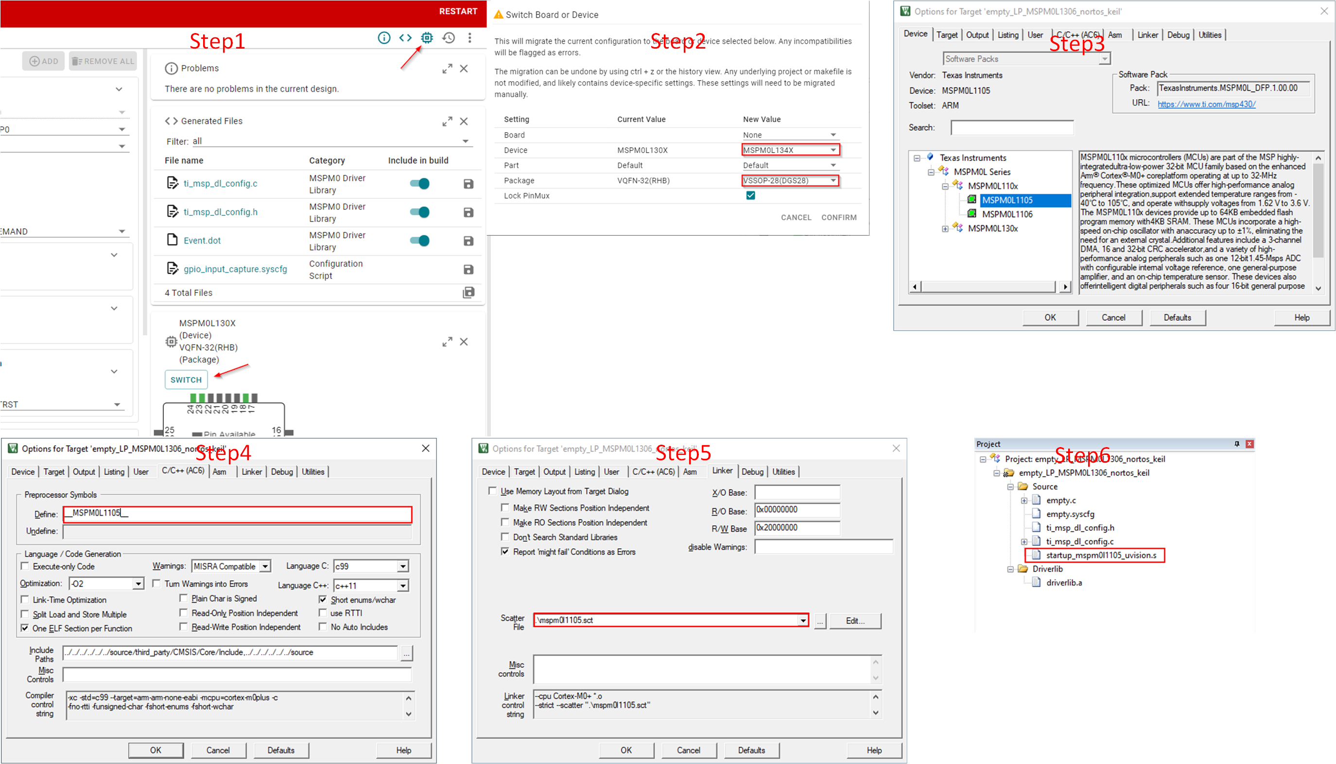  Migrating Between
                            MSPM0 Derivatives